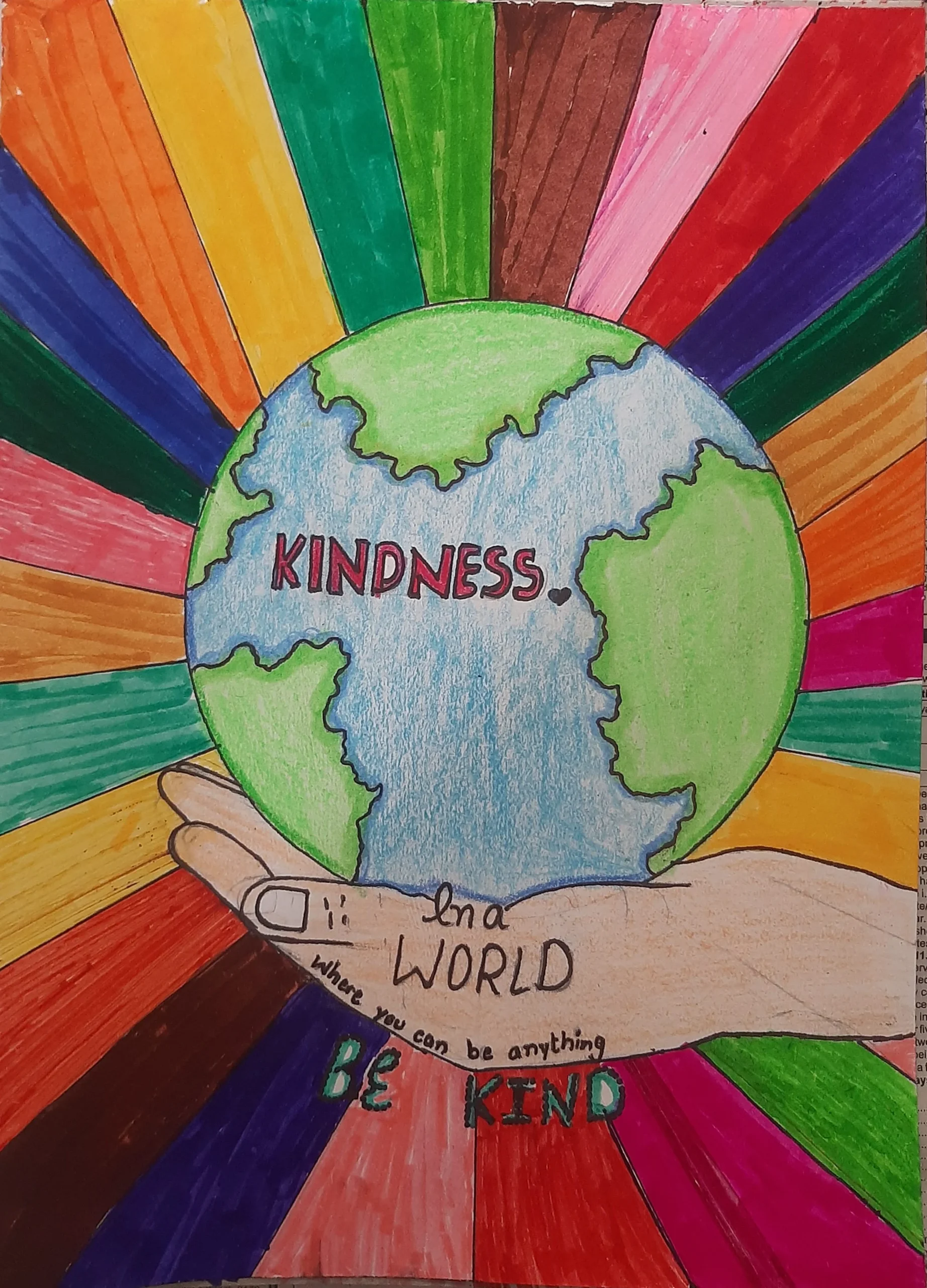 drawn world in the palm of a hand