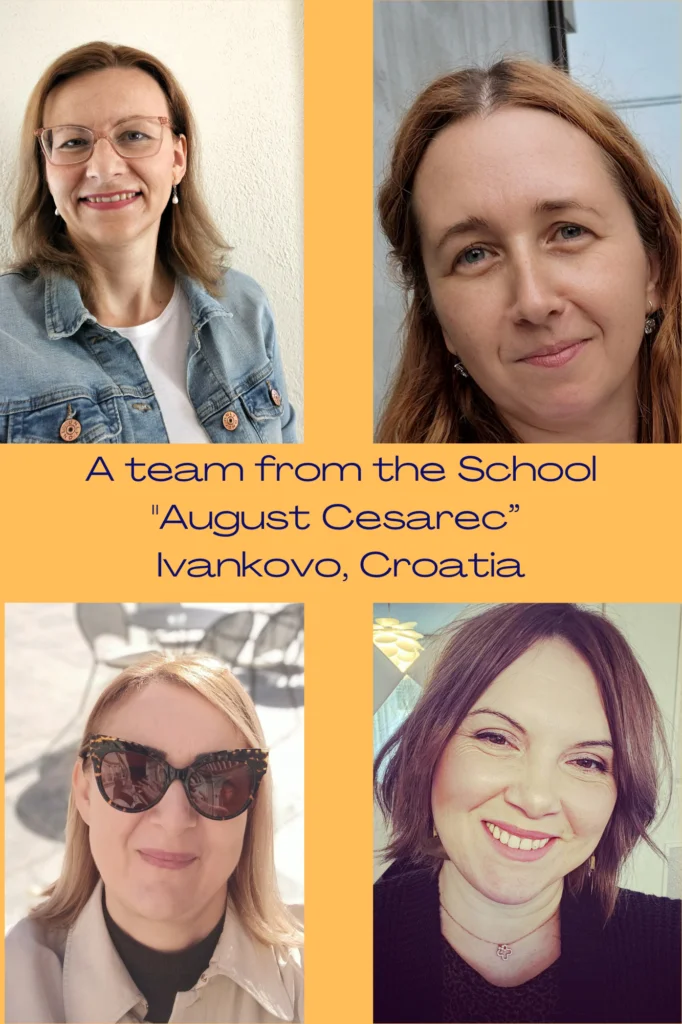 Image of 4 members of the school "August Cesarec" Ivankovo, Croatia